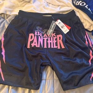 Black Panther Mens Black and Pink Shorts